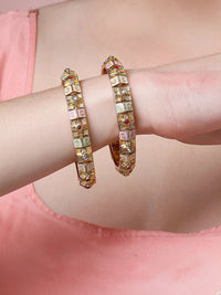 Set Karatcart dari 2 Bangles Meenakari berlapis emas