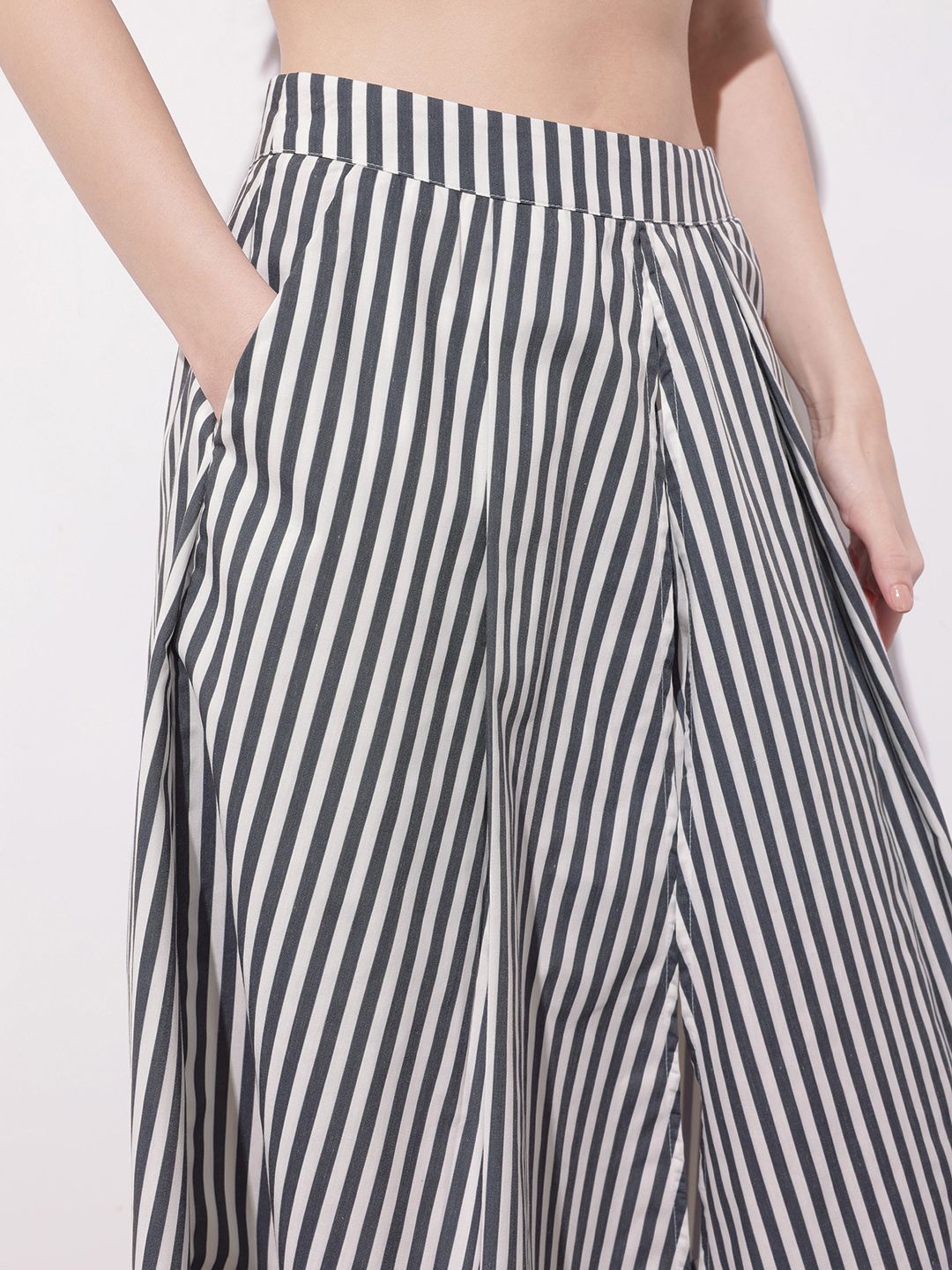 DressBerry The Y2K Stripe Remix Angular Accents Midi Skirt