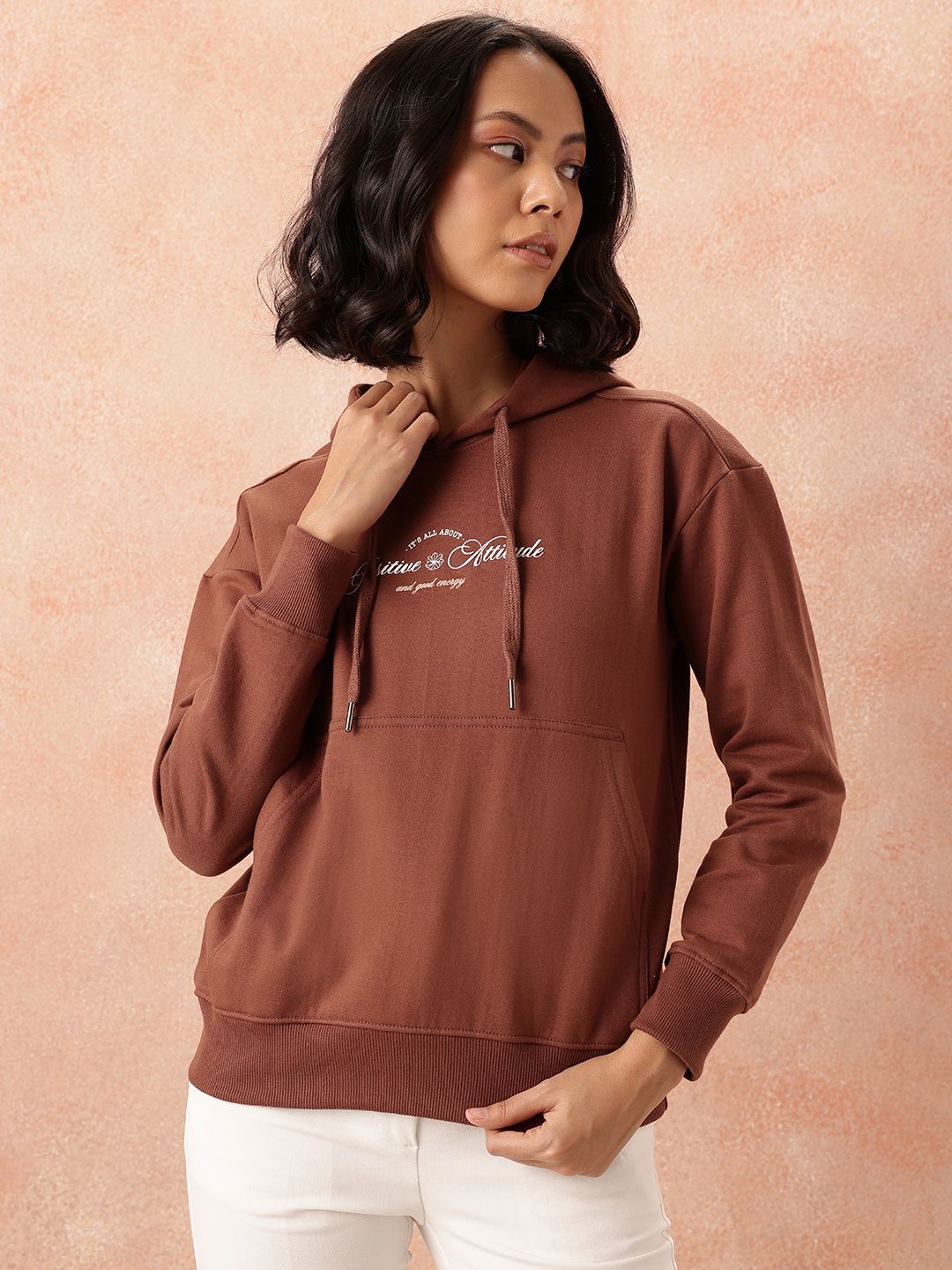 all about you Women Printed Hooded Sweatshirt