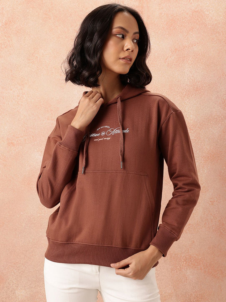 all about you Women Printed Hooded Sweatshirt