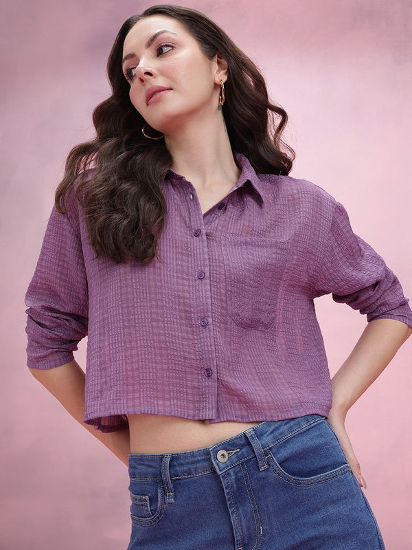 Kemeja tanaman seersucker dressberry