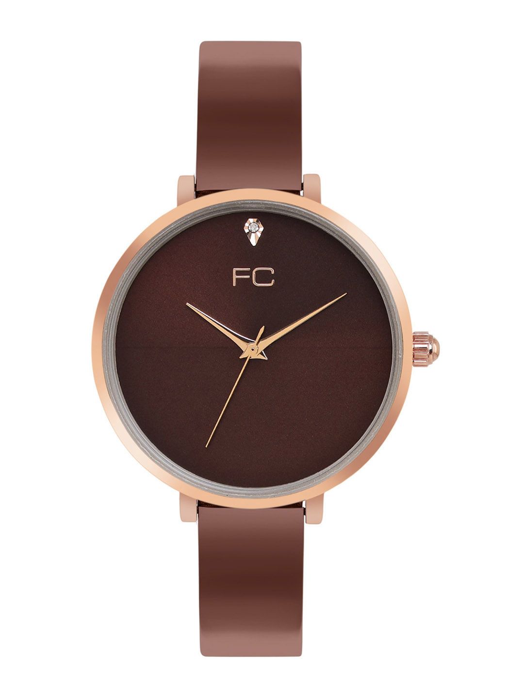 Sambungan Perancis Wanita Dial & Tali Keluli Tahan Karat Analog Watch FCN00076D