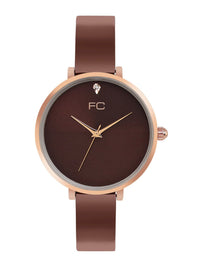Sambungan Perancis Wanita Dial & Tali Keluli Tahan Karat Analog Watch FCN00076D