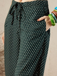 Indo Era Floral Printed Sequinned Shirt Collar A-Line Kurta with Salwar