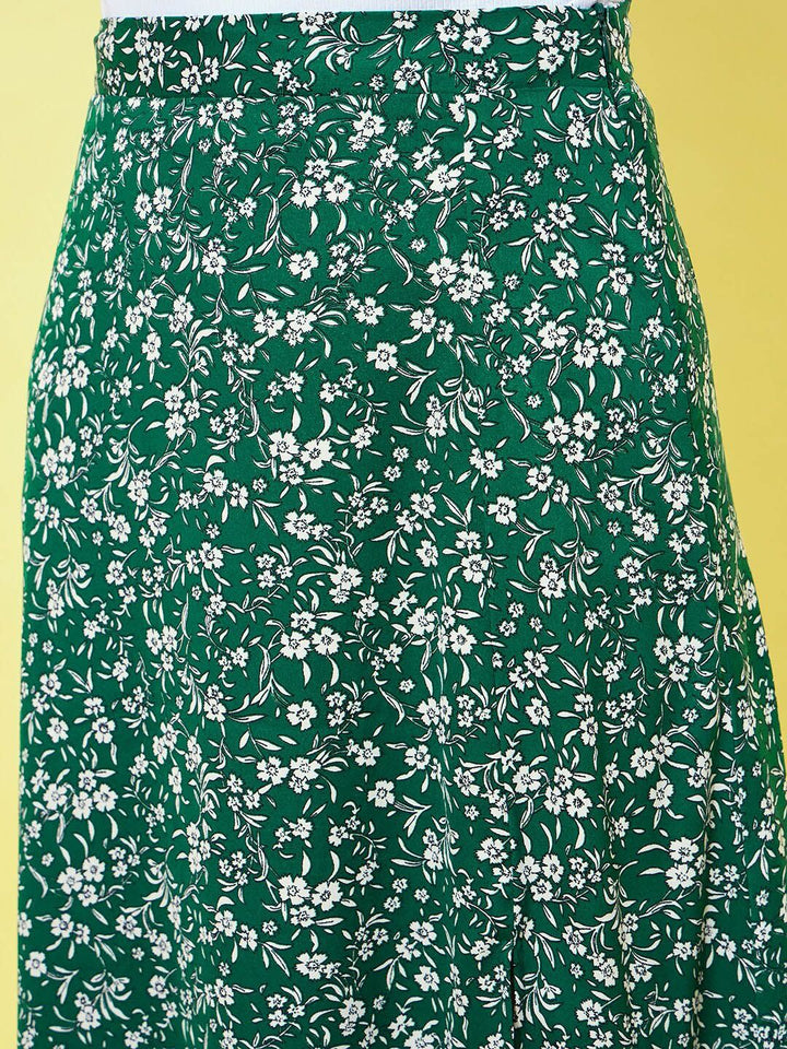 Skirt Maxi A-Line Berrylush Bercetak Sisi Celah
