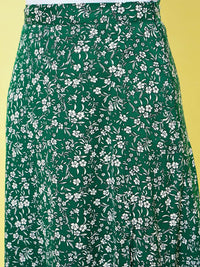 Skirt Maxi A-Line Berrylush Bercetak Sisi Celah