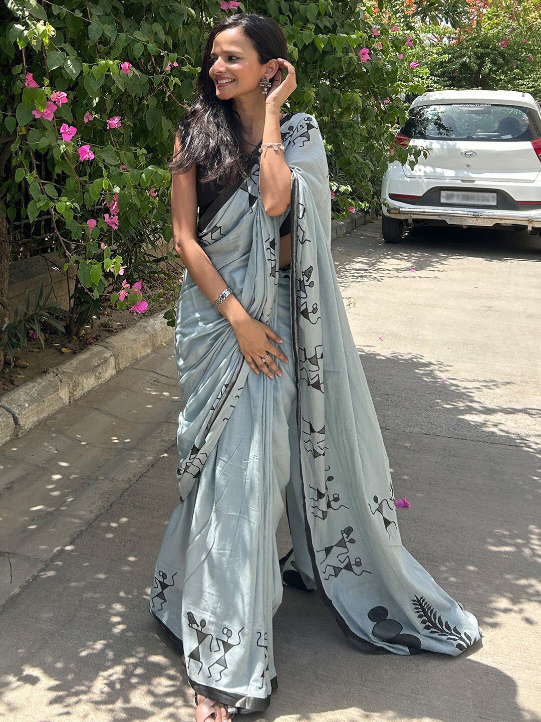 KALINI Warli Poly Cotton Bagh Saree