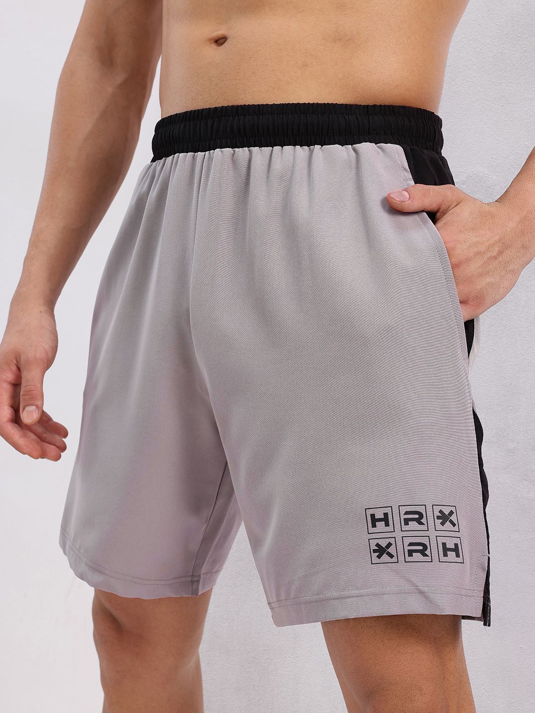 HRX by Hrithik Roshan Men Colourblocked Mid-Rise Training Shorts
