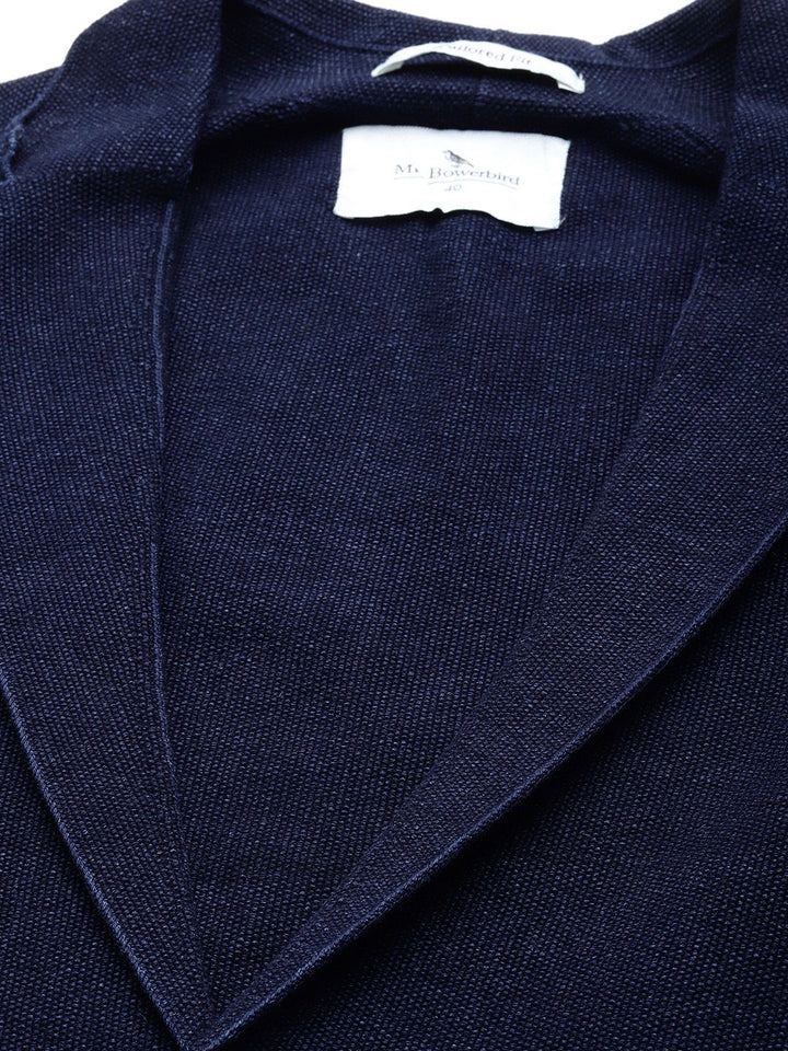 Mr Bowerbird Tailored Fit Lightweight Knitted Single-Breasted Casual Blazer