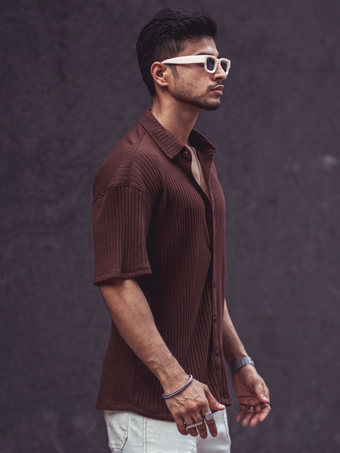 Powerlook Men Brown Opaque Casual Shirt