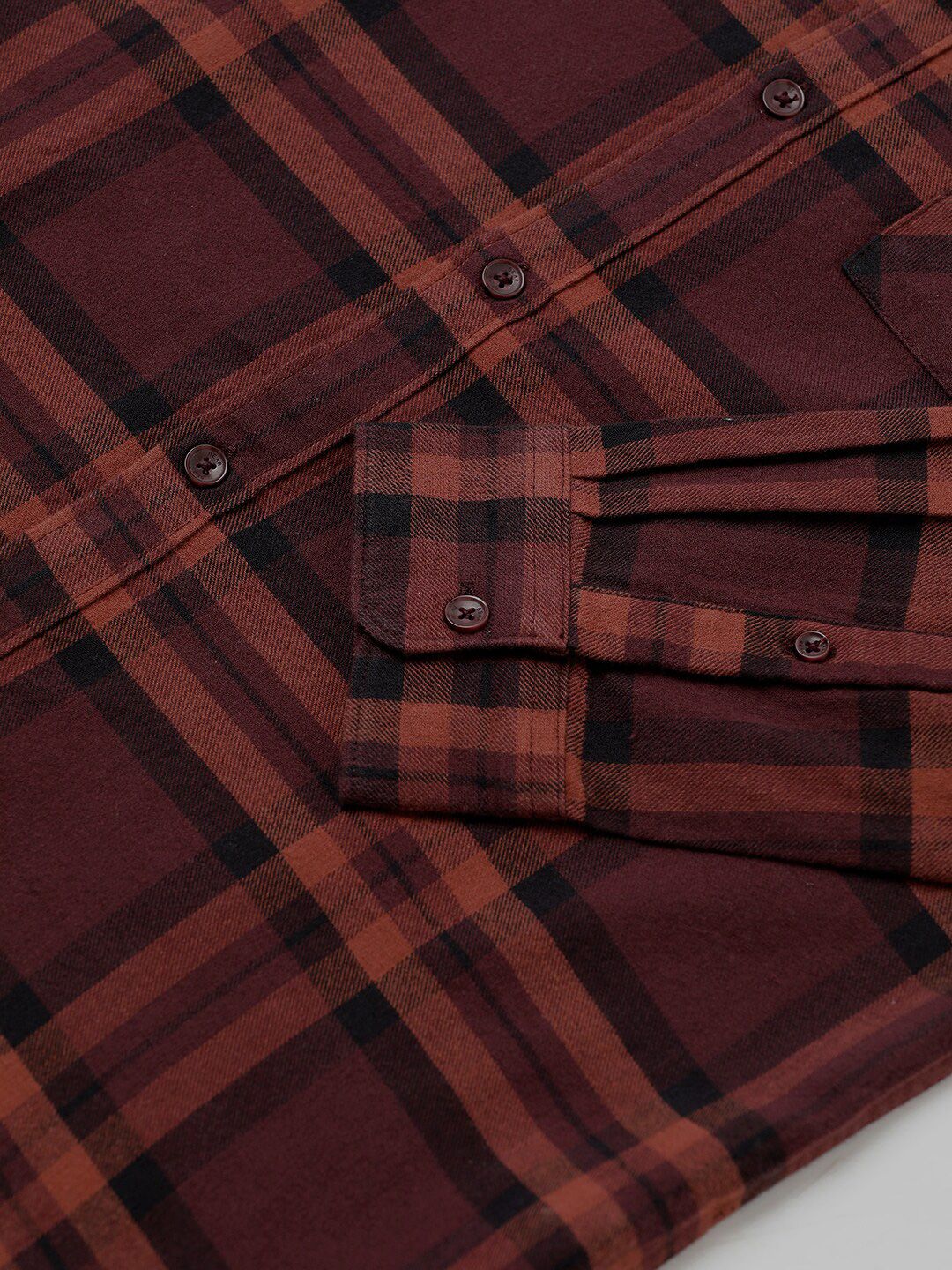THE BEAR HOUSE Men Slim Fit Tartan Checked Pure Cotton Casual Shirt