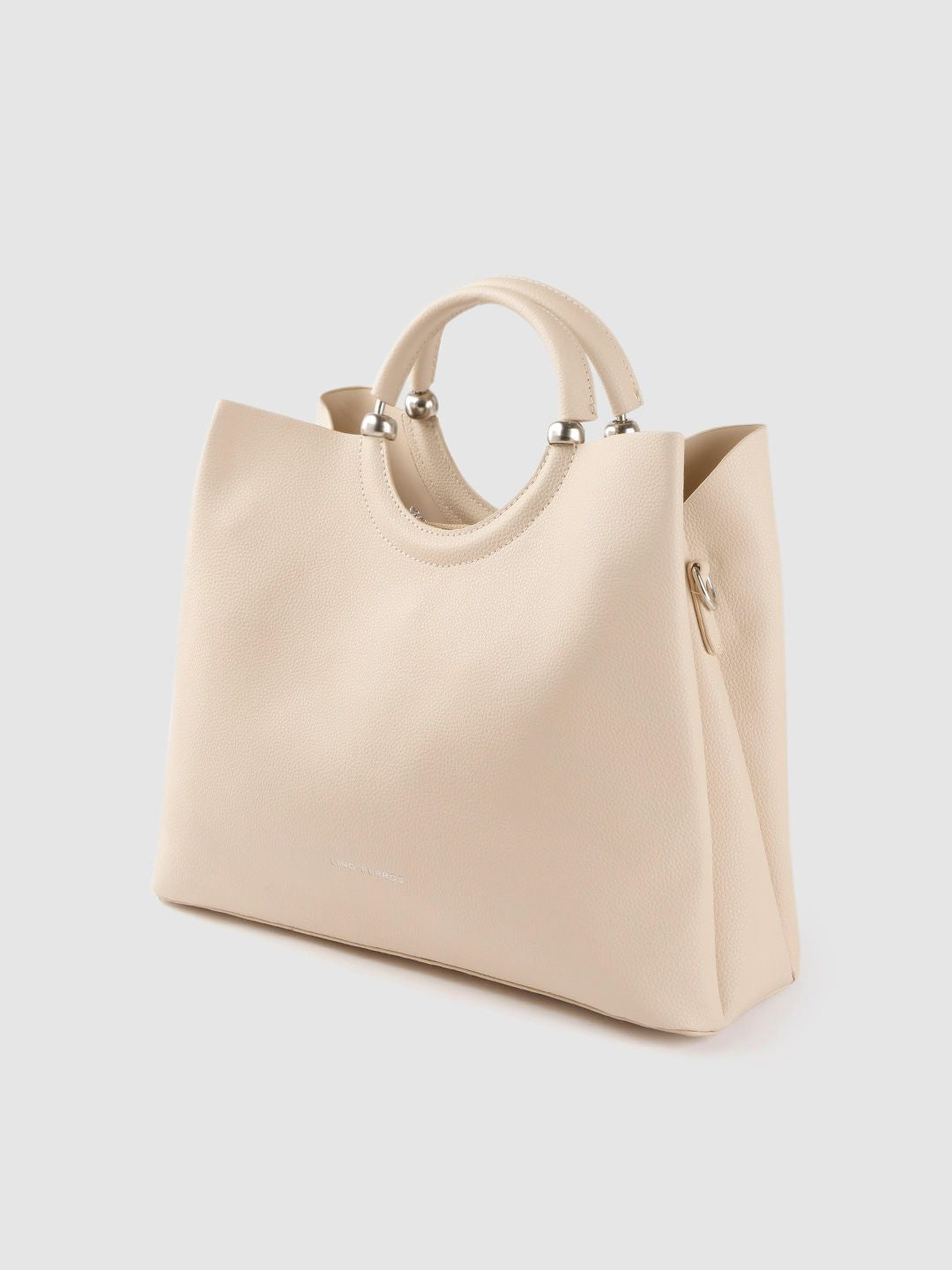Lino Perros Beige Solid Handheld Bag