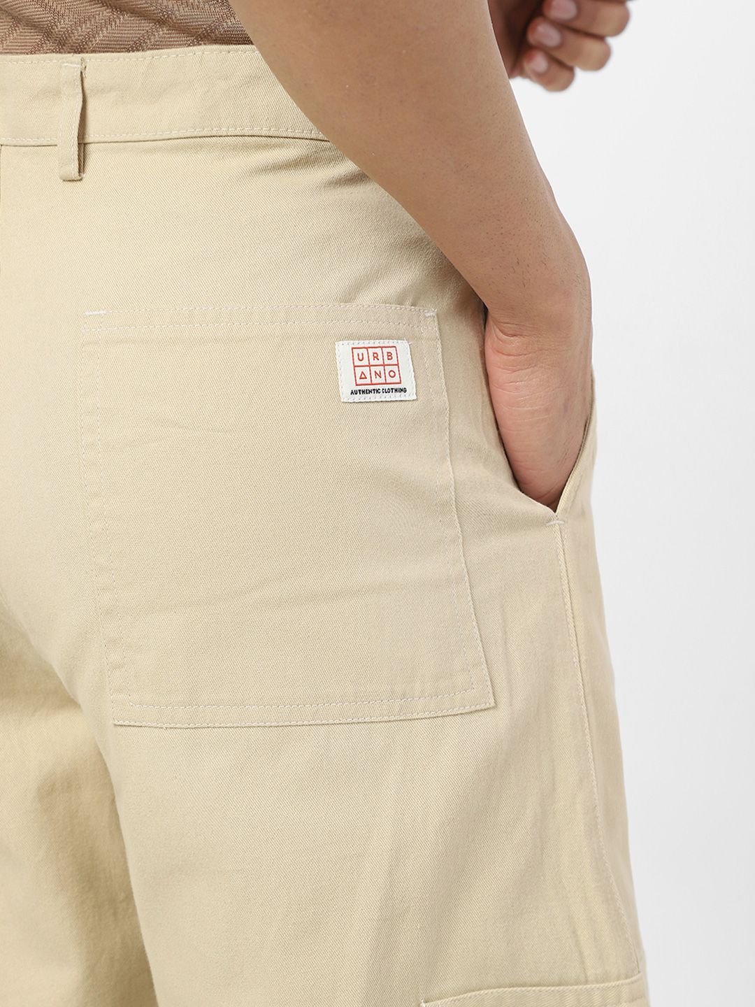 Urbano Fashion Men Loose Baggy Fit Solid Cargo Chino Pant with 6 Pockets Non-Stretchable