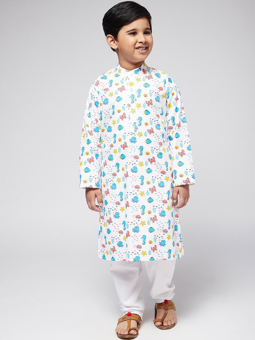 SOJANYA Boys Multicolored Printed Kurta