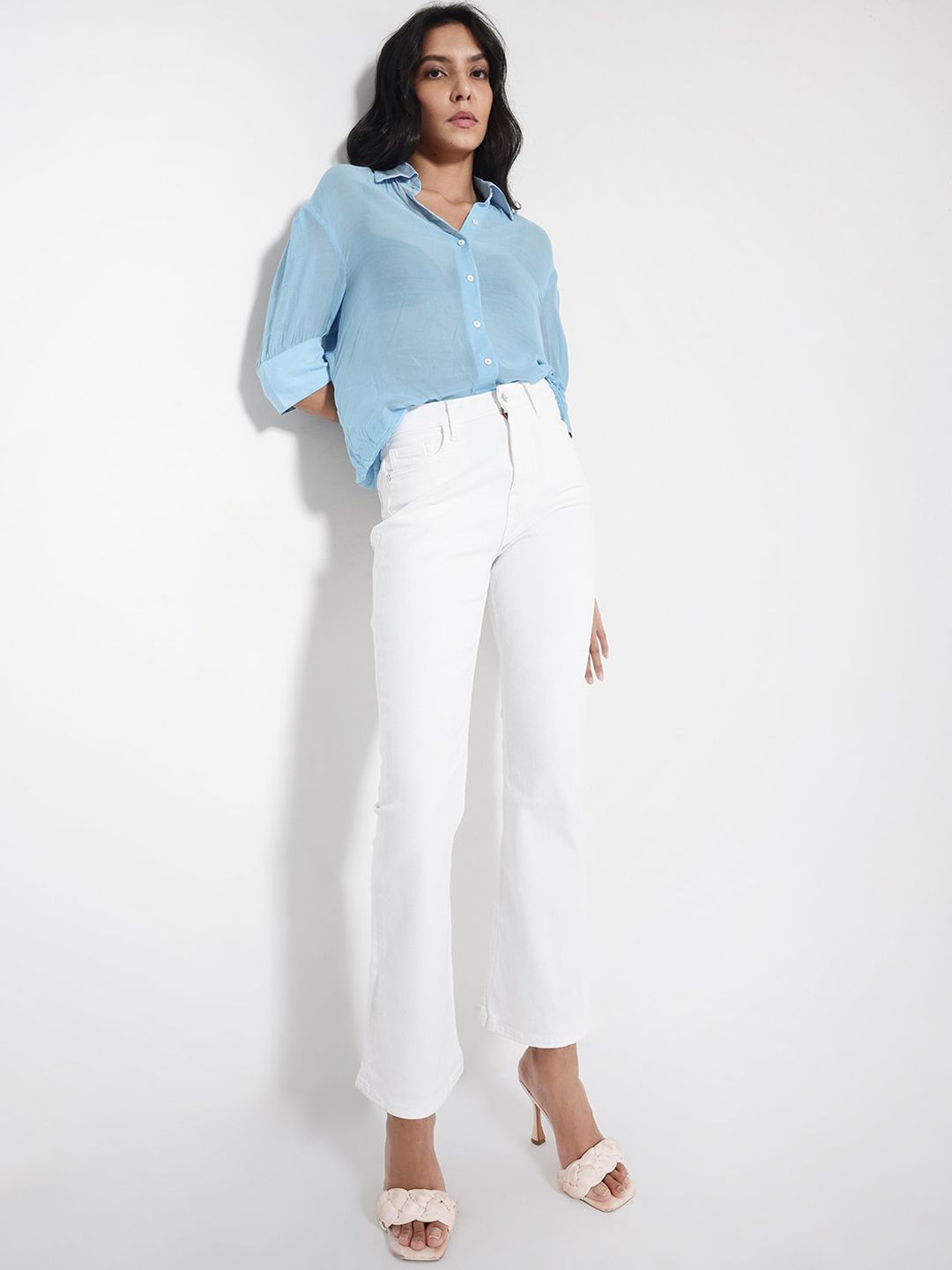 RAREISM Women Comfort Bootcut High-Rise Stretchable Jeans