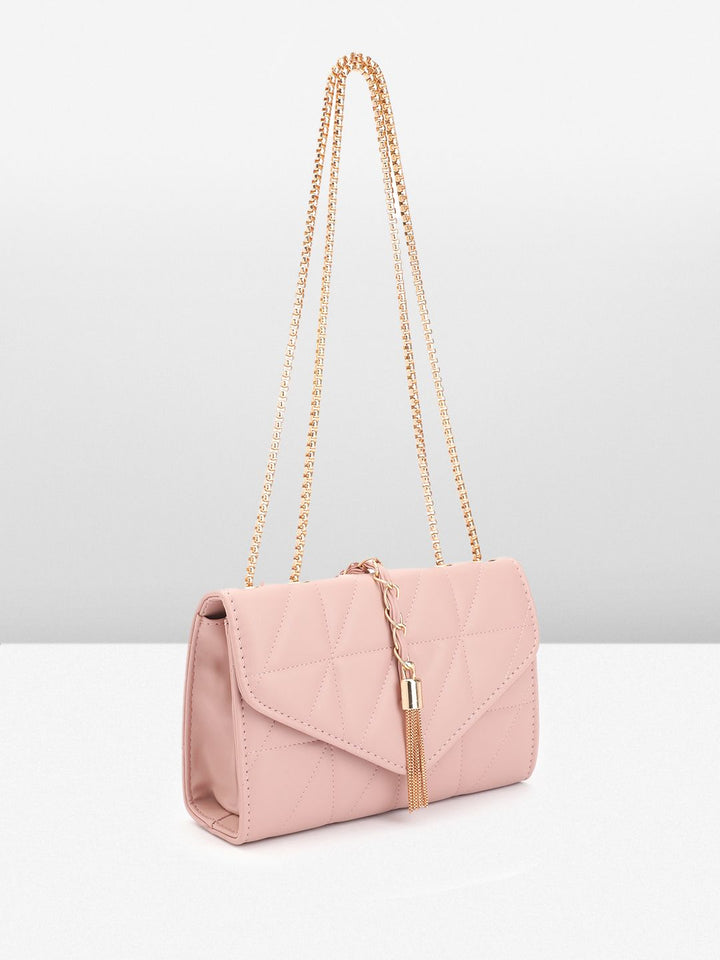 DressBerry Structured Quilted Sling Bag with Lock Detail
