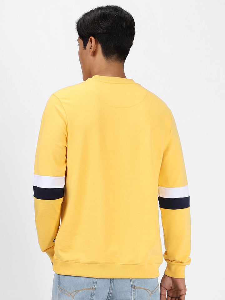 Urbano Fashion Cotton Colourblock Round Neck Sweatshirt