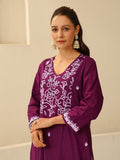 Rumah Wanita Chikankari Purple Cotton Chikankari Sulam Kurta