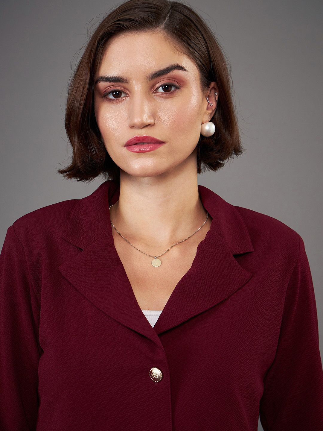 SASSAFRAS worklyf Notch Collar Crop Blazer With Trousers Co-Ords