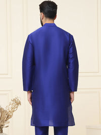 SOJANYA Men Blue Solid Straight Kurta
