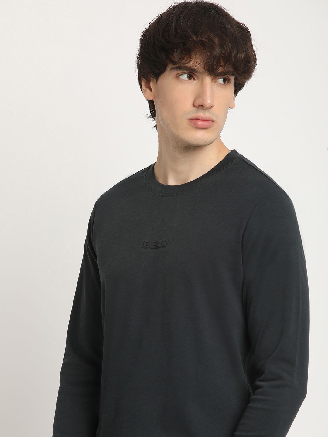 THE BEAR HOUSE Men's Solid Regular Fit Casual T-shirt