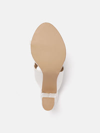 House of Pataudi Ethnic Embellished Open Toe Block Sandals