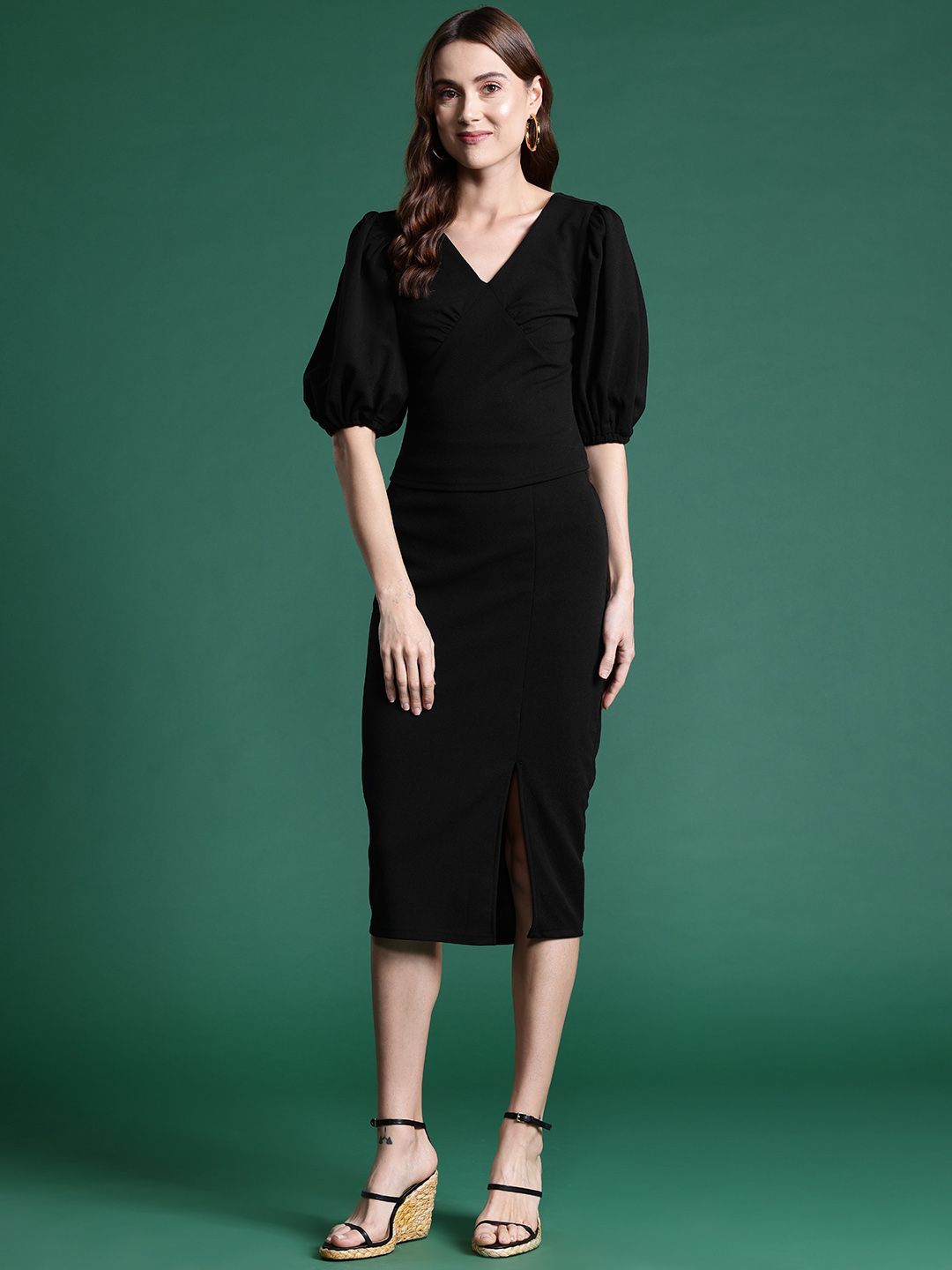 DressBerry Solid Knitted Co-Ords