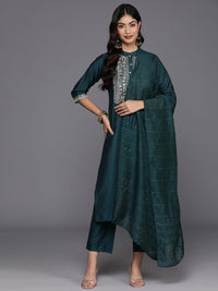Gerua By Libas Floral Yoke Design Regular Sequinned Kurta with Trousers  Dupatta