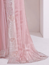 Saree mall Beads and Stones Embellished Organza Saree