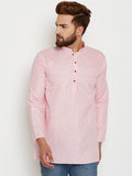 SOJANYA Men Pink Printed Straight Kurta