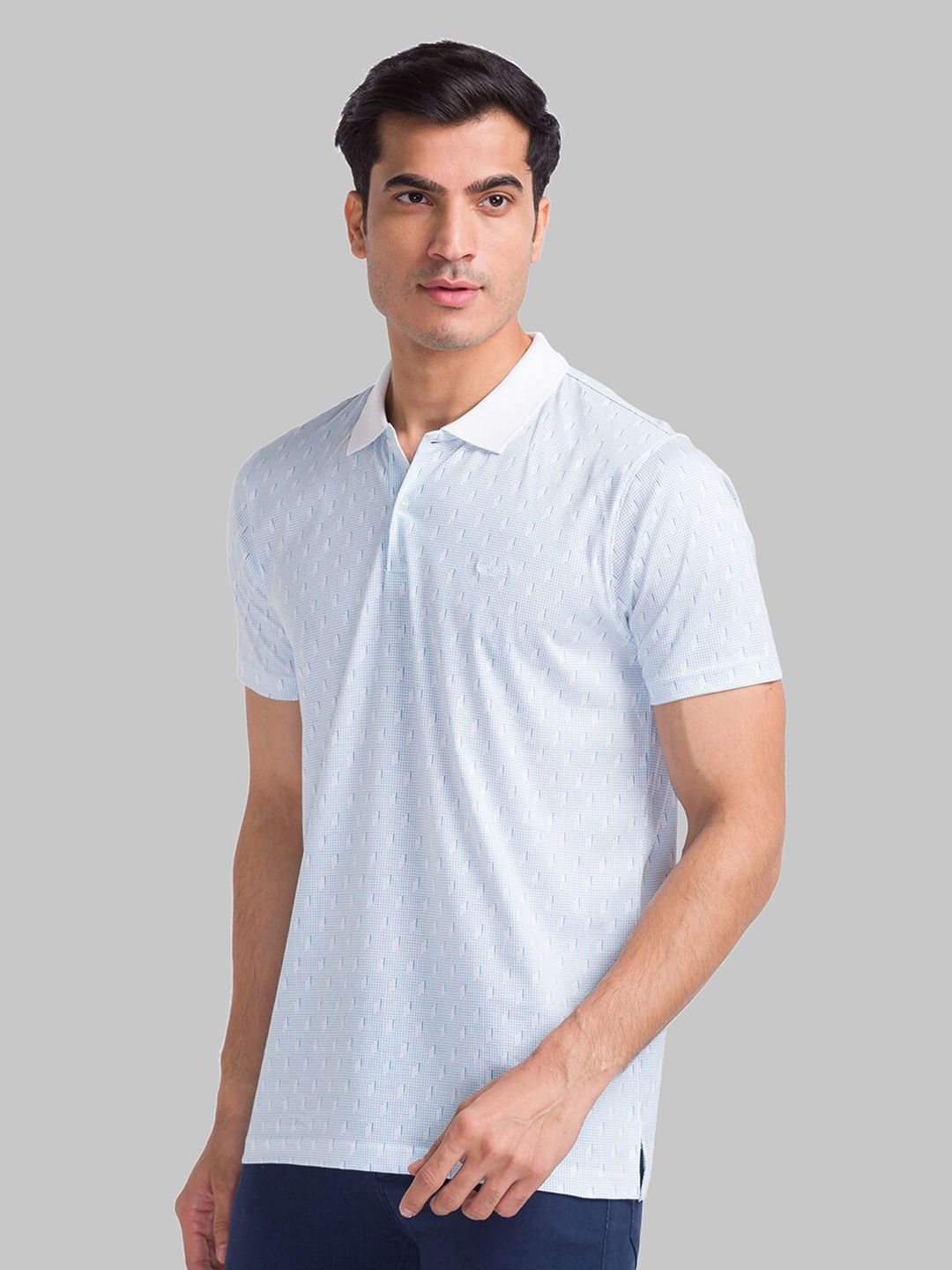 Park Avenue Geometric Printed Polo Collar Slim Fit T-shirt