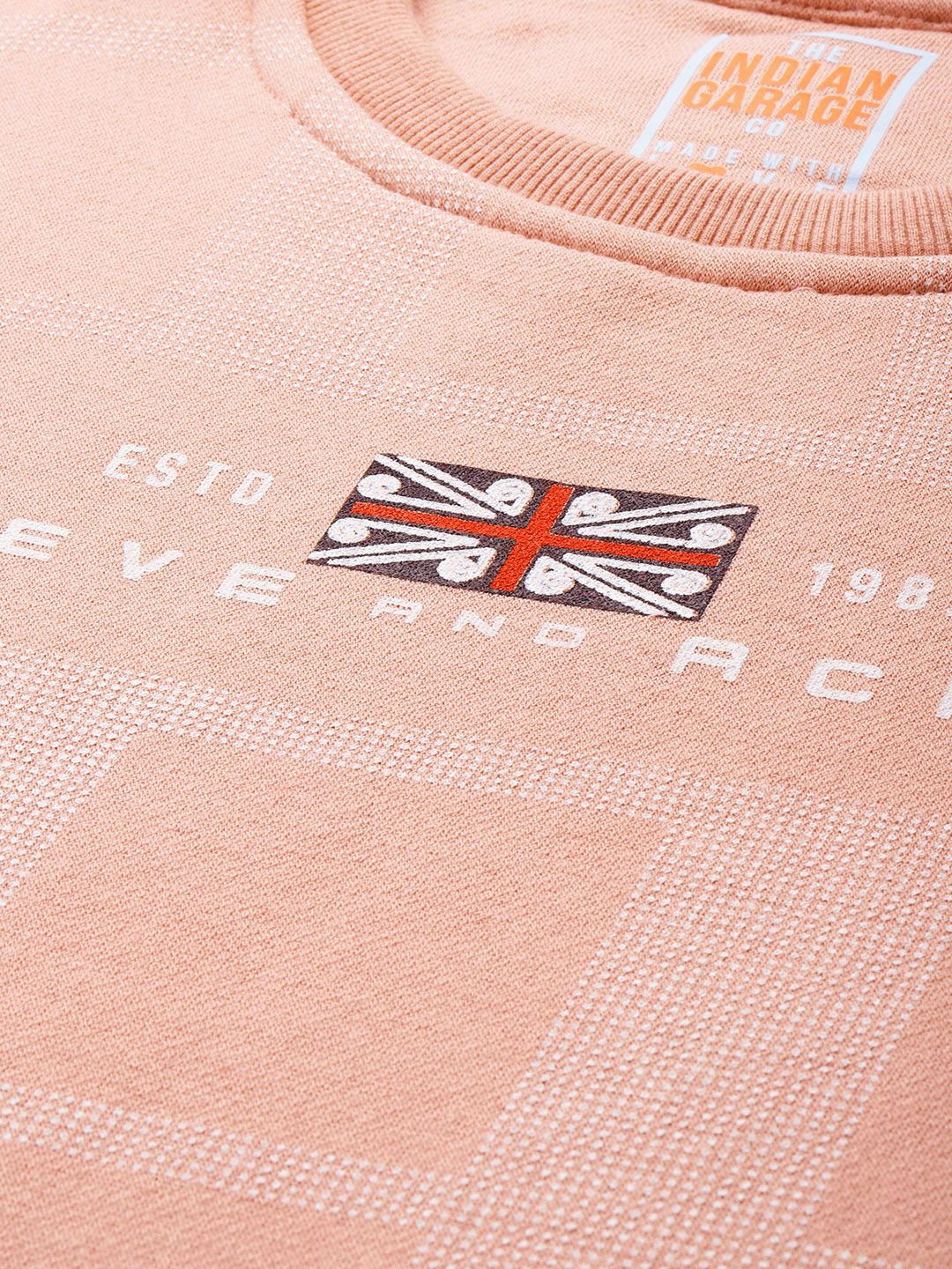 The Indian Garage Co Men Pink Checked Sweatshirt