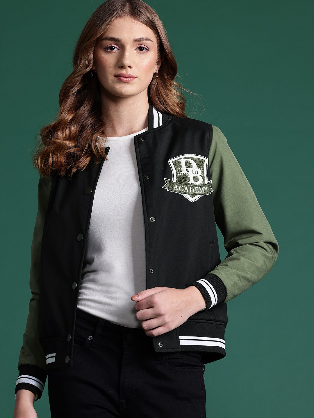 DressBerry Applique Detail Bomber Jacket