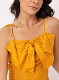 DressBerry Flirty & Fabulous Bow Detail Shoulder Straps Crop Top