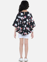 Cutiekins Girls Black & White Printed Top with Shorts Set