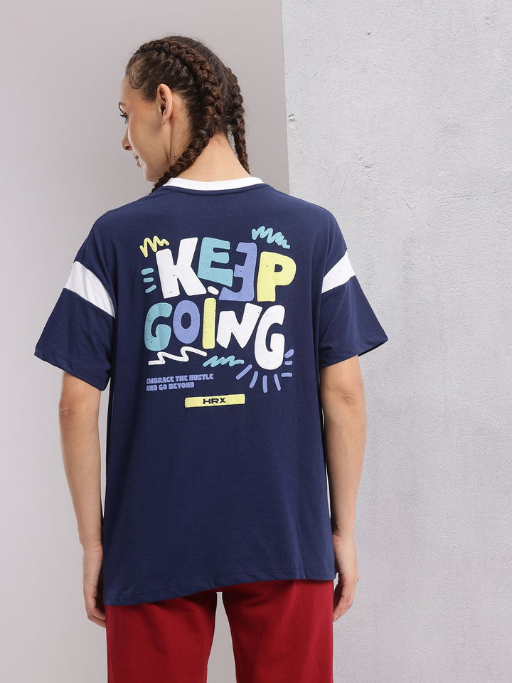 HRX by Hrithik Roshan Printed Drop-Shoulder Sleeves Relaxed Lifestyle T-shirt