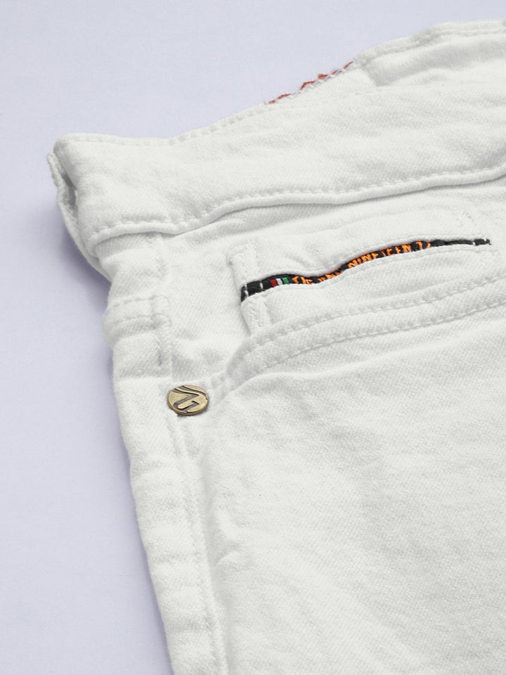 The Indian Garage Co Men White Slim Fit Jeans