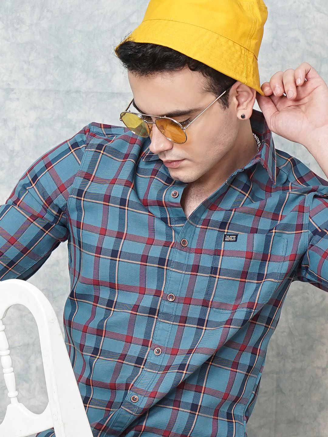 The Indian Garage Co Men Checked Cotton Casual Shirt