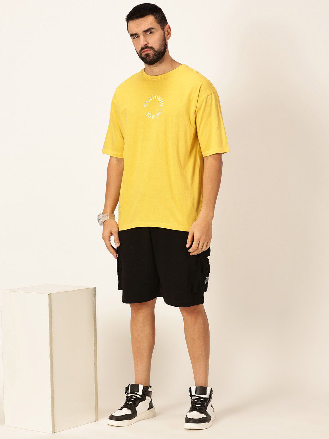 Thomas Scott Round Neck Printed Drop-Shoulder Sleeves Bio Finish T-shirt
