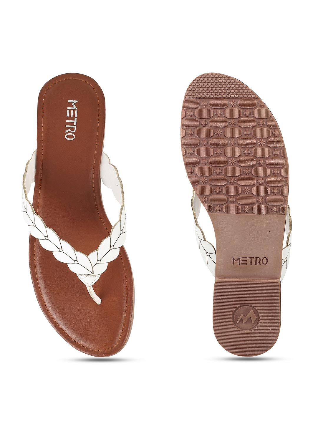 Metro Printed Open Toe Flats