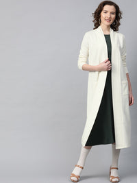 SASSAFRAS Solid Open Front Longline Shrug