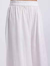 Anouk Yoke Design Panelled Kurta with Floral Printed Palazzos & Dupatta