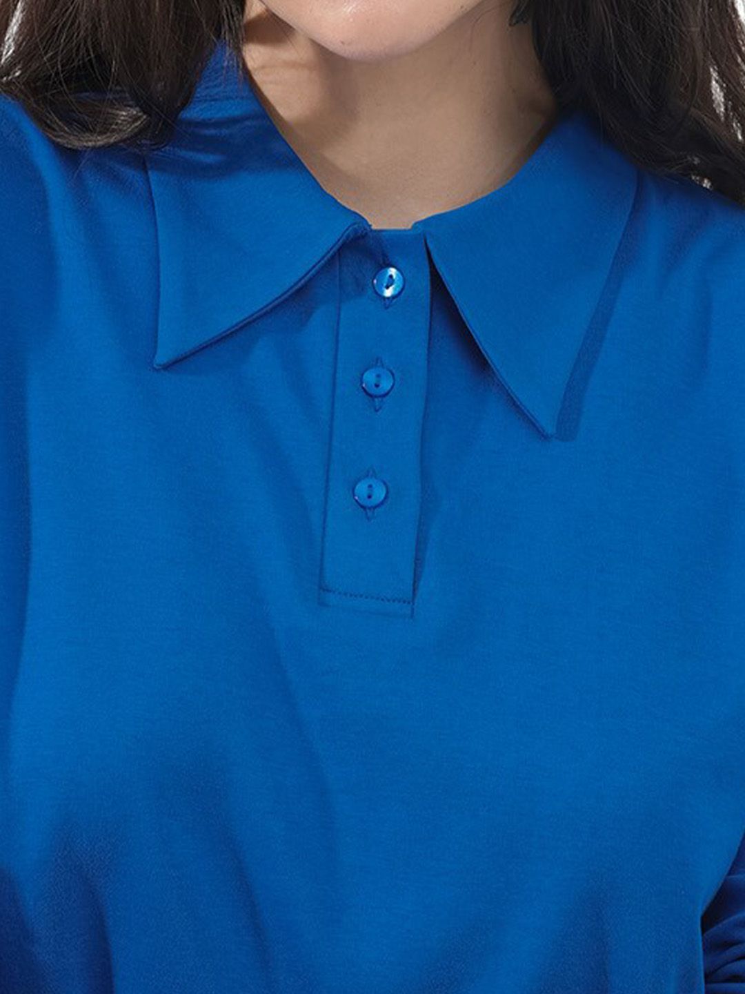 RAREISM Shirt Collar Long Sleeves Cotton Top