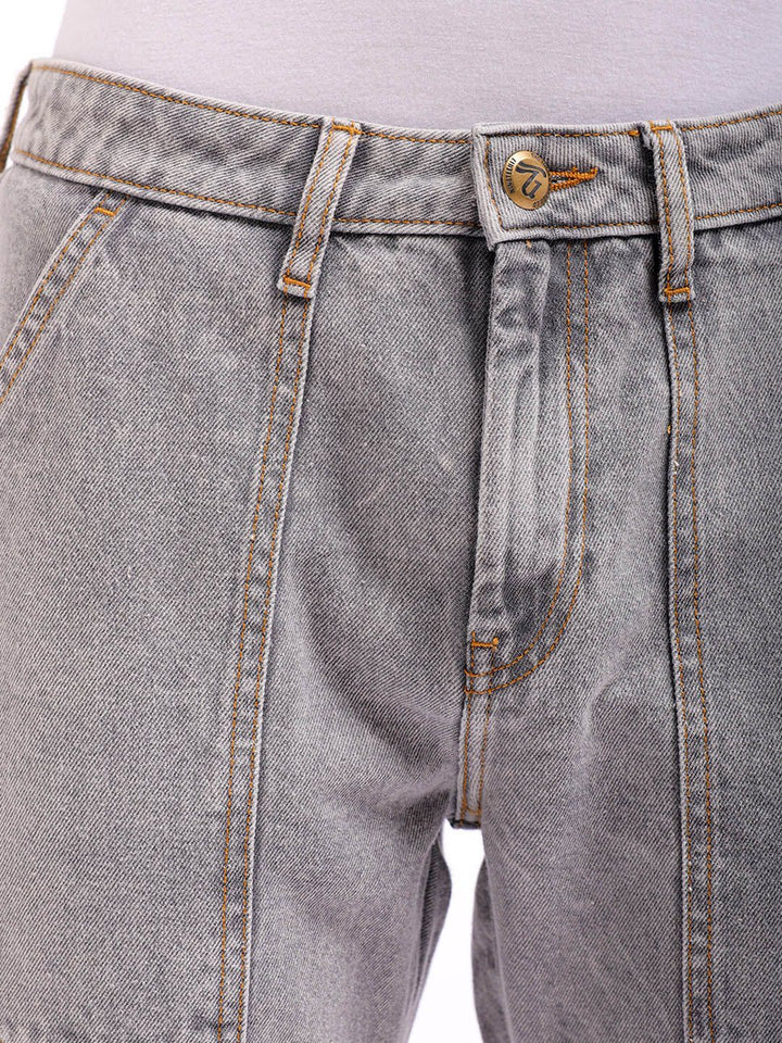 The Indian Garage Co Men Dad Fit Mid-Rise Clean Look Heavy Fade Cargo Style Cotton Jeans