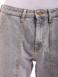 The Indian Garage Co Men Dad Fit Mid-Rise Clean Look Heavy Fade Cargo Style Cotton Jeans