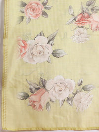 Indo Era Floral Embroidered Thread Work Linen Kurta with Trousers & With Dupatta