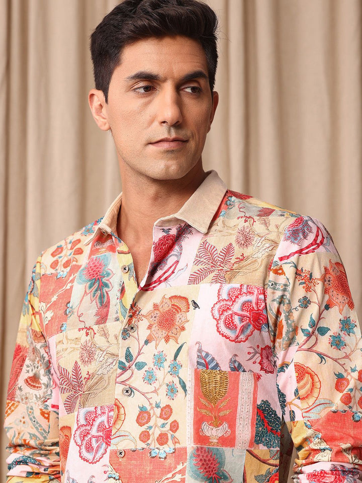 Mr Bowerbird Pure Cotton Tailored Fit Floral Printed Casual Shirt