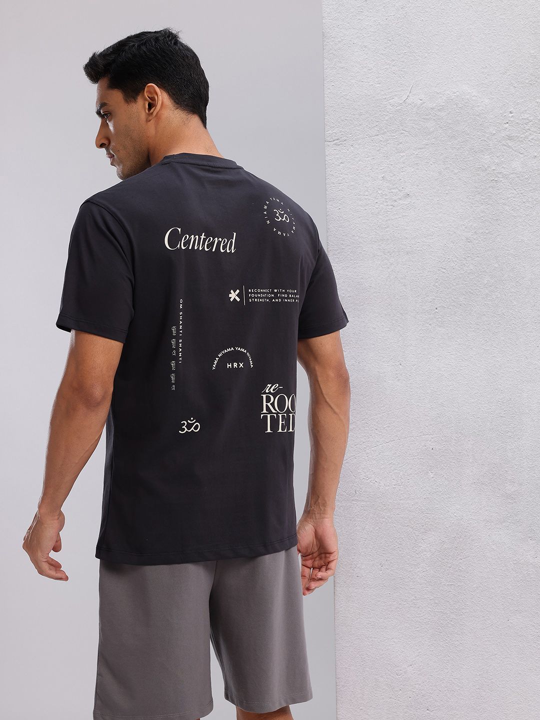 HRX by Hrithik Roshan Typography Print Pure Cotton Yoga T-shirt