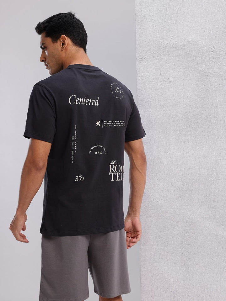 HRX by Hrithik Roshan Typography Print Pure Cotton Yoga T-shirt