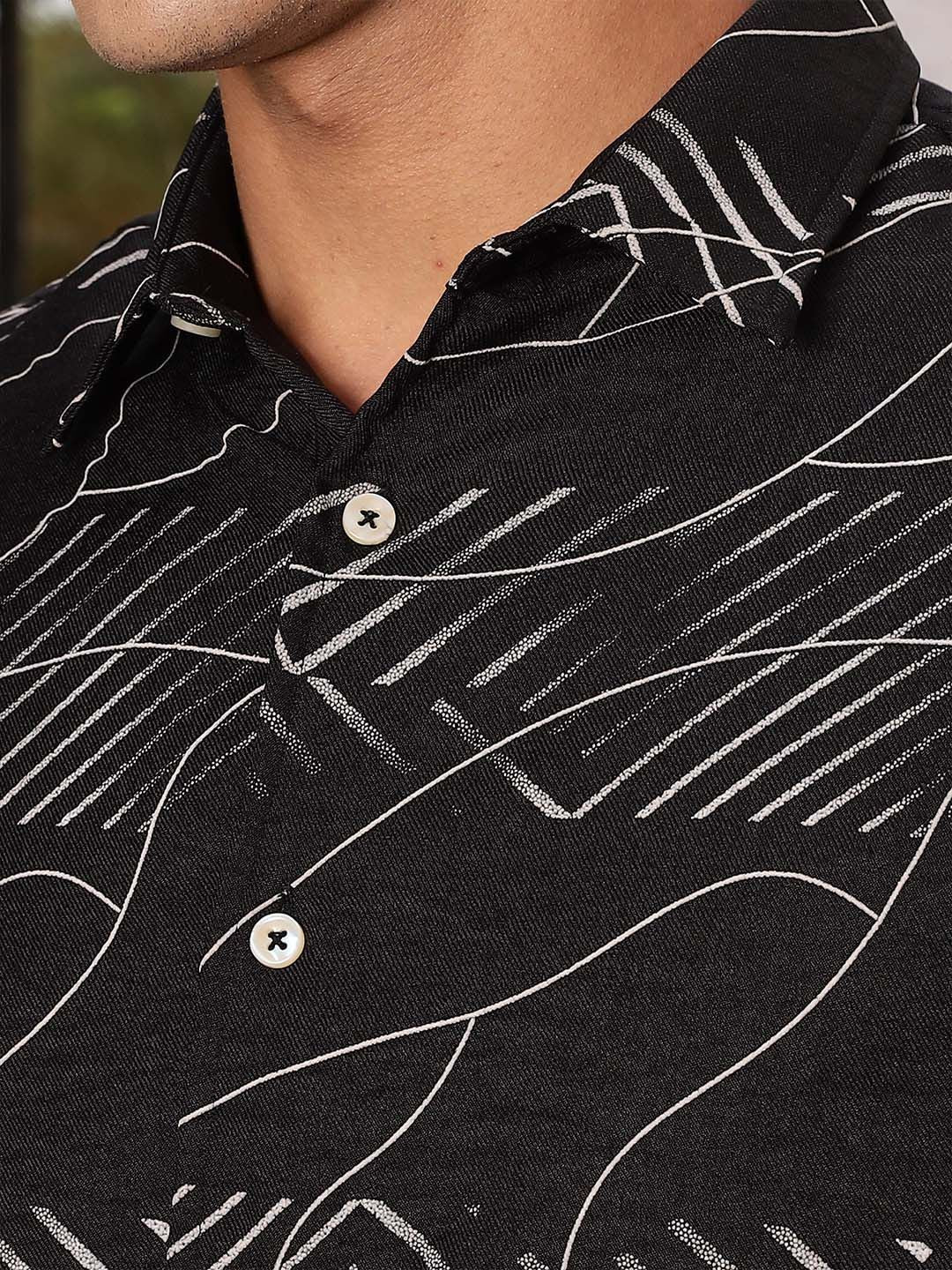 Thomas Scott Men Smart Slim Fit Opaque Printed Casual Shirt